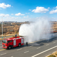 Camion de pompier de secours robuste avec réservoir d'eau et de mousse de 5001-7000 L, pompe haute pression, moteur diesel 150-250 ch, 4x2, intervention d'urgence