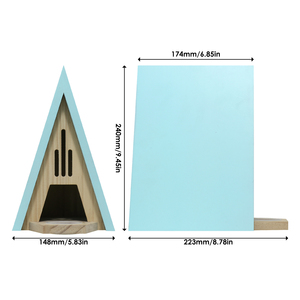 Nichoir triangulaire <span class=keywords><strong>en</strong></span> <span class=keywords><strong>bois</strong></span> de pin <span class=keywords><strong>pour</strong></span> oiseaux de jardin, à suspendre <span class=keywords><strong>en</strong></span> extérieur, taille personnalisée - Product Image 5