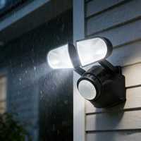 Lampe murale LED extérieure de haute qualité IP44 24W avec détecteur de mouvement de sécurité pour garage, parking, cour, avec 2 têtes