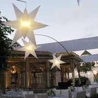 Parade de Noël blanc 5m Costume d'étoile gonflable avec poteau de lampe à LED Matériau en PVC Comprend un écran de ventilateur de ballon pour les fêtes