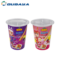 Contenedor vacío de plástico de inyección PP personalizado para helados, taza de yogurt con 2 compartimentos, 140ml, 35g