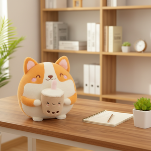 Porte-clés en peluche Kawaii mignon de 10 cm, adorable chien Corgi, jouet en peluche doux, coussin en peluche, cadeau amusant, sac à boisson thé au lait - Product Image 5