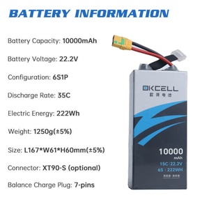 OEM/ODM Wholesale High Quality Long Endurance 6S <strong>10000mAh</strong> FPV UAV Solid State <strong>Lipo</strong> Drone <strong>Battery</strong> - Product Image 4