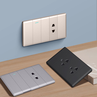 Offre Spéciale – Interrupteur et Prise Murale Fine Série 118 à 3 Gangs avec 2 Ports USB-A et 2 Ports Type-C, IP20, Durable, Installation Facile