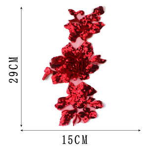 Bordado encaje tela pegatinas lentejuelas vestido de novia bordado pegatinas malla inferior flor parches - Product Image 4