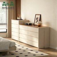 Commode minimaliste en bois SLS à 8 tiroirs, meuble de rangement polyvalent pour salon et chambre à coucher