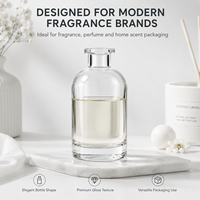 Bouteille diffuseur d'arômes en verre cylindrique de luxe vide de 100 ml avec bouchon en liège pour le stockage d'huiles essentielles et de liquides parfumés