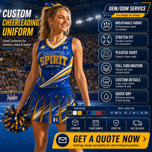 Uniforme de Animadoras Verde y Dorado Personalizado para Clubes Deportivos - Product Image 4