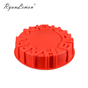 Moule à gâteau en silicone liquide 3D Darklight de qualité alimentaire, lettres Joyeux Anniversaire, logo personnalisé, couleur OEM, design créatif pour - Product Image 4