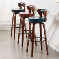 Barhocker Großhandel Drehbarer Hoher Tisch Restaurant-Möbel Luxuriöser Moderner Holz-Küchenhocker Goldener Leder-Barhocker