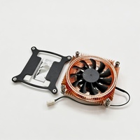 Dissipateur thermique ITX à profil bas 75W, tube de chaleur en cuivre unique, base entièrement en cuivre, ailettes en cuivre 90x90x18.3mm, radiateur de refroidissement pour mini-châssis