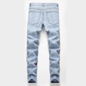 Oem Factory Custom Design Denim Pants Low <strong>Rise</strong> Color Wash Heavy Cotton Stretchable <strong>Men</strong> Sim Fit <strong>Jeans</strong> - Product Image 3