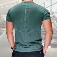 Camiseta de Compresión de Nailon y Elastano para Hombre de Manga Corta con Estampado de Secado Rápido para Entrenamiento Atlético y Gimnasio