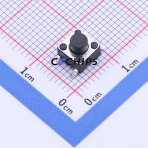 TS-1102SD-C-D-B Tactile Switch SMD-4P,6x6mm Switch Single Pole Single Throw Round Button 2.6N Vertical Mount - Product Image 1