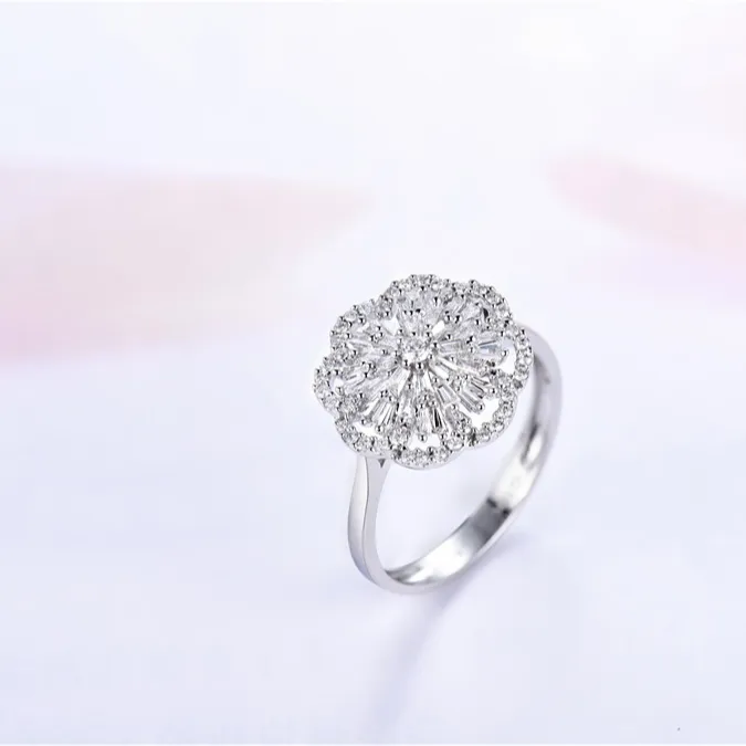 Tinh Khiết Vàng 14K 18K Moissanite Gia Kim Cương Nhẫn Nhà Sản Xuất Đồ Trang Sức Những Người Yêu Thích Phụ Nữ Trang Sức