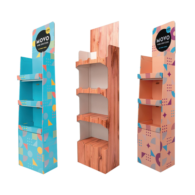 Customized Design Cardboard Display POS Toy Display Supermarket Food Stand Advertising Floor Display Corrugated Retail Racks