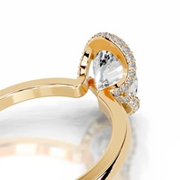 Bague de fiançailles ovale 2 carats avec halo en argent sterling 925 plaqué or 18 carats, bijoux en moissanite VVS pour femme, idéale pour les soirées
