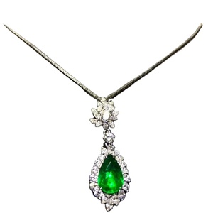Luxury 18k White Gold <strong>Drop</strong> <strong>Earrings</strong> Trendy Fine Natural Green <strong>Emerald</strong> for Wedding or Gift Wholesale for Women - Product Image 1