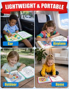 Livres <span class=keywords><strong>de</strong></span> peinture à l'eau réutilisables <span class=keywords><strong>de</strong></span> 10 pages pour les tout-petits <span class=keywords><strong>de</strong></span> 1 à 3 ans, livre <span class=keywords><strong>de</strong></span> <span class=keywords><strong>coloriage</strong></span> sans désordre, livre d'activités artistiques éducatives, cadeau pour les enfants - Product Image 6