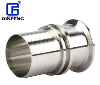 QINFENG Raccord Sanitaire Tri-Clamp en Acier Inoxydable Forgé SS304/SS316, Adaptateur de Raccord de Tuyau Hydraulique à Sertir 1/4"-3" Poli pour l'Industrie Alimentaire