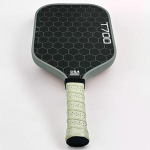 Raquette de pickleball en fibre de carbone T700 avec puissance et rotation améliorées, noyau en nid d'abeille en polymère et filet en polyester - Product Image 5
