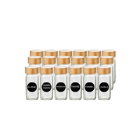 Diskon besar 120ml tutup kayu bambu kaca stoples bumbu 4oz tipe persegi stoples bumbu dapat kemasan tetap grosir