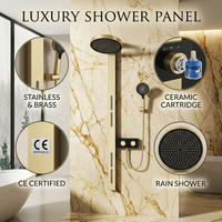 Conjunto de Ducha para Baño, Panel de Ducha Impermeable para Hotel, Instalación Montada en la Pared, Sistema de Columna de Ducha de Lujo con Mezclador