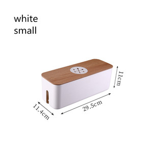 电缆管理盒木盖电源线组织器，带PP插线板储物箱 - Product Image 4