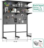 Étagère de bureau en métal perforé pour le rangement à domicile ou au bureau