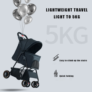 2025 dễ dàng đi Bộ bốn bánh gấp vật nuôi xe đẩy du lịch tàu sân bay vận chuyển cho mèo và chó - Product Image 3