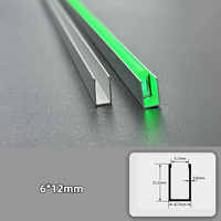 Rail en aluminium de 1 mètre 6mm 8mm 12mm 14mm 16mm Neon Flex Led Strip Mounting Track Rainoved Aluminium Profile Fixation Light Tracks