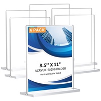 Fabrik Großhandel Acryl Zeichen halter Doppelseitige transparente T-förmige Acryl geeignet für Büro Esstisch Hotel Display