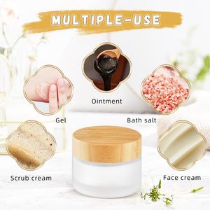 Frascos de Vidrio Ecológicos de 5g-200g con Tapa de Bambú, Opción Esmerilada para Aceites Esenciales, Cuidado de la Piel, Crema para Ojos y Lociones - Product Image 5