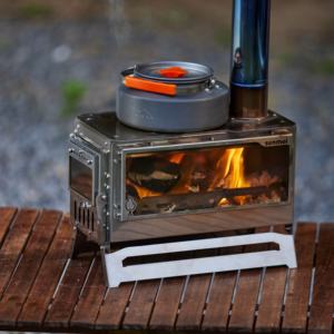 שריפת עץ רב-דלק ניידת נירוסטה מחנאות אוהל אריזת אחורי כיריים עיצוב מינימליסטי כסף לסיים כל עונות השימוש - Product Image 6