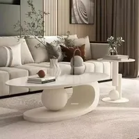 Table basse ovale en dalle de roche, table d'appoint de luxe léger, mobilier de salon et de salle de thé, fabricant, vente en gros, taille personnalisée, OEM ODM