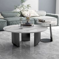 Table basse de salon Xuanzhen en marbre noir et acier inoxydable, table centrale de luxe, table basse design classique nordique
