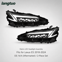Set Lengkap Lampu Depan LED Matriks Tiga Lensa, Rakitan Lampu Siang Hari (DRL) untuk Lexus ES200 ES260 ES300h 2018-2024 Facelift