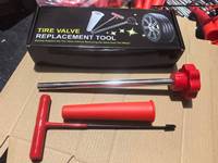 Kit d'outils d'installation de tige de valve 3 pièces, outil de réparation de pneus en métal et caoutchouc, clé de démontage de noyau de valve, embout de valve, clé de montage pour voiture
