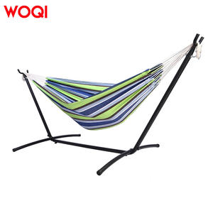 Hamaca Woqi con marco de acero, portátil, de tela de algodón, para camping, jardín, terraza y uso en interiores. - Product Image 2