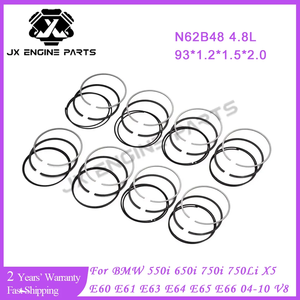 BMW 4.8 550i 650i 750i 750Li X5 E60 E61 E63 E64 E65 E66 E53 E70 N62 B48 04-10 4.8L V8 için N62B48 Motor Piston Segman Seti STD - Product Image 2