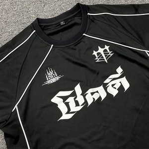 Maillot de football rétro à col rond, logo brodé personnalisé, respirant, surdimensionné - Product Image 2