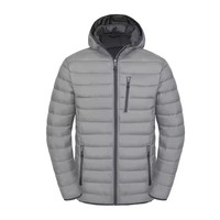 Veste d'hiver pour homme à capuche en duvet épais, 100% duvet, imperméable, coupe-vent, fermeture éclair sur le devant, respirante