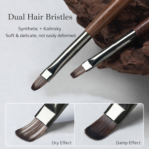Ensemble de 8 pinceaux à ongles avec manche en bois, poils en nylon ultra fins pour la peinture et la manucure en salon - Product Image 3