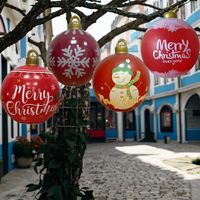 Joyeux Noël - Grande boule gonflable pour décorations de jardin, ornements de fête de Noël, sphère gonflable d'extérieur, ballon gonflable jouet