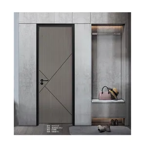 Color de pintura puerta de madera de teca simple diseño de puerta delantera puerta de madera de último diseño