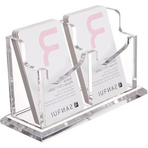 SC E-COMMERCE Transparent Vertical Acrylic <b>Business</b> <b>Card</b> & Note <b>Holder</b> 2-Slot 1-Tier Made in USA - Product Image 1