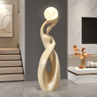 Lampe sculpturale de sol en résine Art Déco, motif femme abstraite de luxe, écologique, pour décoration de salon et meuble TV