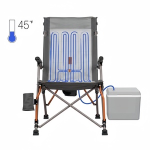 Portable Dual Zone Cooled Camping Chair Water Circulatory System USB Rechargeable Battery <b>Padded</b> Arms Cup Holder Outdoor Chair - Product Image 1