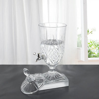 Vase de table contemporain en verre, avec robinet en cristal gaufré, grande capacité, transparent, pour boissons froides, vente en gros pour anniversaires