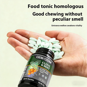 Comprimés de menthe, clou de girofle et argousier, texture dure, supplément alimentaire, bonbons de qualité professionnelle, contre la mauvaise haleine, en flacon. - Product Image 4